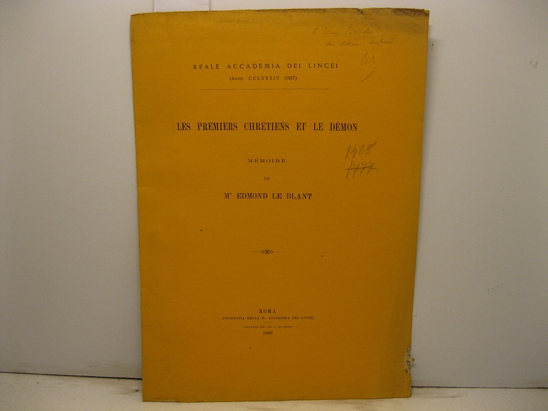 Les premiers chretiens et le demon. Memoire